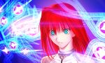  aozaki_aoko blue_eyes game_cg glowing glowing_hair hair_intakes koyama_hirokazu long_hair magic mahou_tsukai_no_yoru portrait red_hair redhead solo spoilers 