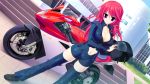  cleavage game_cg motorcycle red_hair redhead strawberry_feels yoshiwo 