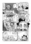  classroom clock comic gakubuchi_aiko gohei hair_ornament monochrome multiple_girls nun open_mouth original school school_uniform translated translation_request 