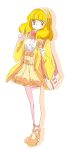  bag blonde_hair casual dress hairband jacket kise_yayoi long_sleeves precure purse skirt smile_precure! solo standing tima v white_background yellow yellow_eyes 