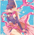  bad_id blonde_hair breasts cellphone detached_sleeves duel_monster female gagaga_girl hat long_hair okrboooom phone pink_eyes scarf skull solo wink witch_hat yu-gi-oh! yuu-gi-ou yuu-gi-ou_zexal 