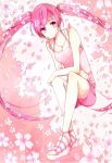  hatsune_miku jewelry long_hair necklace petals pink_eyes pink_hair sakura_miku solo twintails very_long_hair vocaloid 