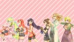  anne_(ttgl) baby braiding_hair child darry_adai dress glasses hairdressing highres hikiya kinon kiyal kiyoh leite_jokin long_hair multiple_girls nia_teppelin pink_background short_hair shorts stuffed_animal stuffed_toy tengen_toppa_gurren_lagann thigh-highs thighhighs yoko_littner 