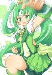  :o action arm_up bike_shorts bowtie brooch choker circlet clenched_hand cure_march dress green green_dress green_eyes green_hair jewelry long_hair magical_girl midorikawa_nao precure shorts_under_skirt smile_precure! solo tokunou_shoutarou tri_tails wrist_cuffs 