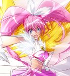  blue_eyes crescendo_cure_melody cure_melody dress hairband houjou_hibiki long_hair magical_girl midriff namizou pink_hair precure serious solo suite_precure twintails wings 