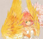  character_request flower hands_clasped harpy_(puyopuyo) kokuzu madou_monogatari puyopuyo short_hair solo tank_top wings 
