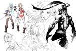  ass bandana bandanna bare_back blue_hair bonnet elbow_gloves gloves hair_ornament hairclip hanzo_(yatagarasu) hina_(yatagarasu) jyuzumaru katana long_hair monochrome muscle pink_eyes pink_hair ribbon rozen_maiden shimo_(yatagarasu) shinku short_hair short_shorts shorts siblings sisters sketch sword thigh-highs thighhighs tomoyuki_kotani topless weapon yatagarasu_(game) 