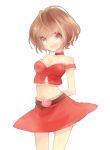  belt breasts brown_hair cleavage happy meiko sakine_meiko short_hair skirt solo vocaloid young 