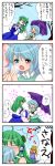  comic highres kochiya_sanae moriya_suwako tatara_kogasa touhou translated translation_request yuzuna99 