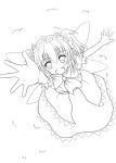  blush fang from_above lineart looking_at_viewer open_mouth smile solo sunny_milk tenpuu_yuu touhou wings 