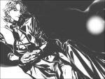  cassock cross cross_necklace fate/stay_night fate_(series) hands_clasped jewelry kotomine_kirei male monochrome necklace shaliva 