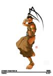  antenna_hair bandage bandages barefoot black_eyes black_hair capcom fighting_stance highres ibuki kote long_hair mask ninja ponytail rgm501 sleeveless street_fighter street_fighter_iii 