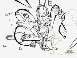  art_academy_(medium) breaking brown_eyes commentary_request cyclizar handlebar holding_handlebar lineart lokix motion_blur no_humans open_mouth outline pokemon pokemon_(creature) pokemon_art_academy pokemon_focus riding riding_pokemon rindou_(l2_pkmn) simple_background spot_color v-shaped_eyes white_background white_outline 