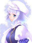  bad_id blue_eyes blue_hair bust hat letty_whiterock short_hair solo touhou yutazou 