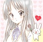  :o akiyama_mio black_eyes black_hair bluez blush breasts bunny heart hime_cut k-on! long_hair mio&#039;s_rabbit mio's_rabbit school_uniform uniform 