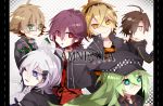  amnesia_(idea_factory) black_hair blonde_hair blue_eyes brown_hair choker glasses green_eyes green_hair hat ikki_(amnesia) kent_(amnesia) long_hair male multiple_boys red_eyes sasuke_gekki shin_(amnesia) smile toma_(amnesia) ukyou_(amnesia) waka_(amnesia) white_hair wink yellow_eyes 