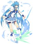 absurdres aoki_reika bike_shorts blue_eyes blue_hair choker cure_beauty highres kitsune_(scaz) long_hair magical_girl precure skirt smile_precure! solo tiara 