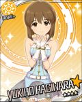  artist_request belt bracelet brown_eyes brown_hair cool_&amp;_sexy_(idolmaster) fingerless_gloves gloves hagiwara_yukiho idolmaster idolmaster_cinderella_girls jewelry jpeg_artifacts light_smile looking_at_viewer miniskirt official_art short_hair skirt solo star sun_(symbol) 