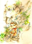  ame_sato brown_hair child chimera creature feathers griffin short_hair the_last_guardian trico_(character) tunic 