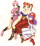  bare_shoulders blush bracer breasts china_dress chinese_clothes cleavage dragon_quest dragon_quest_dai_no_daibouken dragon_quest_ii dragon_quest_viii earrings erect_nipples fingerless_gloves gloves hat helmet jessica_albert jewelry large_breasts looking_at_viewer maam multiple_girls necklace orange_hair pink_eyes pink_hair ponytail princess_of_moonbrook purple_eyes purple_hair st.germain-sal taut_shirt thighs tubetop twintails violet_eyes 