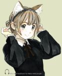  animal_ears cat_ears copyright_request fake_human_ears headband smile string_tie 