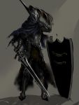  armor artorias_the_abysswalker dark_souls dual_wielding full_armor gauntlets helmet knight male oginogisaki shadow shield solo sword weapon 