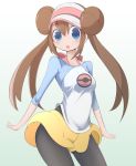  :o blue_eyes brown_hair cowboy_shot double_bun female_protagonist_(pokemon_bw2) legwear_under_shorts long_hair mei_(pokemon) nasu800 pantyhose pokemon pokemon_(game) pokemon_bw pokemon_bw2 raglan_sleeves shirt shorts skirt solo symbol-shaped_pupils twintails visor_cap 