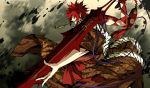  g_yuusuke kajiri_kamui_kagura red_hair redhead sakagami_habaki smoking sword weapon 