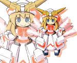  blonde_hair blue_eyes crossover garoudo_(kadouhan'i) gundam gundam_unicorn highres kadouhani3719 lily_white mecha_musume parody solo touhou unicorn_gundam 