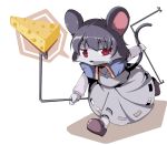  animal_ears cheese fujy furry mouse_ears mouse_tail nazrin red_eyes short_hair simple_background solo tail touhou white_background 
