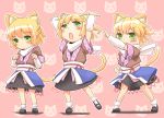  animal_ears arm_up arm_warmers arms_up blonde_hair blush cat_ears cat_tail child clenched_hand extra_ears green_eyes kemonomimi_mode kokotetsu meme mizuhashi_parsee multiple_girls obi open_mouth parody pointy_ears sash shirt short_hair skirt tail taiyou_iwaku_moe_yo_chaos touhou various_positions young 