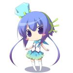  animated animated_gif aoki_lapis blinking blue_eyes blue_hair chibi diamond gloves hair_ornament long_hair lowres multicolored_hair musical_note simple_background skirt smile solo tourmaline twintails vocaloid yuzuki_kei 