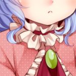  blue_hair blush brooch frown head_out_of_frame irori jewelry remilia_scarlet solo touhou 