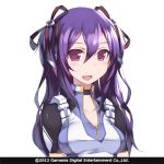  blush breasts bust choker collarbone face hair_ribbon long_hair looking_at_viewer open_mouth power_dolls purple_eyes purple_hair ribbon smile solo violet_eyes white_background zenn 