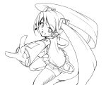  detached_sleeves hatsune_miku headphones lineart long_hair looking_at_viewer mis_res monochrome open_mouth skirt smile solo thigh-highs thighhighs transparent_background twintails very_long_hair vocaloid 