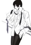  axis_powers_hetalia japan_(hetalia) male monochrome necktie solo tagme 