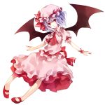  bat_wings hat highres purple_hair red_eyes remilia_scarlet short_hair solo touhou transparent_background wings yuzuki_karu 