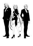  bunchuu choukoumei formal high_heels houshin_engi kakyouinnoriaki long_hair monochrome ponytail shoes so_dakki suit very_long_hair 