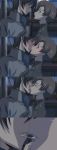  2boys black_hair blush brown_hair cap code_geass fake_screenshot highres kiss lelouch_lamperouge photoshop rolo_lamperouge saliva saliva_trail violet_eyes yaoi 