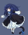  black_dress blue_hair bow dress frederica_bernkastel long_hair tail umineko_no_naku_koro_ni violet_eyes 