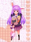  bunny_ears heart long_hair mishu purple_hair rabbit_ears red_eyes reisen_udongein_inaba skirt stuffed_animal stuffed_toy touhou 