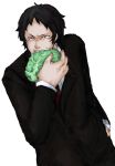  adachi_tohru black_hair cabbage formal male necktie persona persona_4 short_hair simple_background suit 