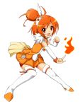  bike_shorts boots cerasus cure_sunny fire hino_akane magical_girl orange_hair precure red_eyes short_hair simple_background skirt smile_precure! solo thigh-highs thigh_boots thighhighs tiara white_background white_legwear 