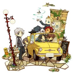  berserker_(fate/zero) bird car chibi command_spell fate/zero fate_(series) gengendou ivy lancer_(fate/zero) map matou_kariya mercury motor_vehicle pigeon rider_(fate/zero) saber snake tohsaka_tokiomi toosaka_tokiomi vehicle vimana volumen_hydragyrum waver_velvet 