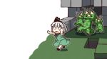  blush_stickers creeper konpaku_youmu minecraft nin_(sinobili) o_o silver_hair simple_background solo touhou white_background 