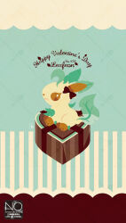  animal_focus bow brown_bow brown_fur brown_sclera candy character_name chocolate closed_mouth colored_sclera ear_bow food green_fur happy_valentine heart heart-shaped_chocolate heart-shaped_food highres leafeon meme_(sleepsheep) no_humans pokemon pokemon_(creature) pokemon_focus star_(symbol) star_in_eye symbol_in_eye valentine yellow_fur 