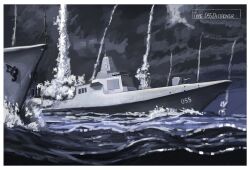  anchor clouds cloudy_sky commentary_request cruiser guided_missile_cruiser highres kookaburrarex military_vehicle missile_trail no_humans ocean people's_liberation_army people's_liberation_army_navy real_life ship ship_turret sky type_055_destroyer warship watercraft waves 