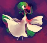  absurdres commentary creature energy_ball gardevoir highres looking_at_viewer looking_back no_humans pokemon pokemon_(creature) purplekecleon red_eyes solo standing 