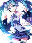  alt_(apou) apou aqua_eyes aqua_hair ascot black_legwear detached_sleeves hatsune_miku headphones headset long_hair necktie no_nose open_mouth simple_background skirt smile solo thigh-highs thighhighs twintails very_long_hair vocaloid white_background 