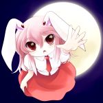  animal_ears bunny_ears from_above full_moon highres long_hair looking_at_viewer looking_up moon necktie purple_hair rabbit_ears red_eyes reisen_udongein_inaba solo touhou yume_shokunin 